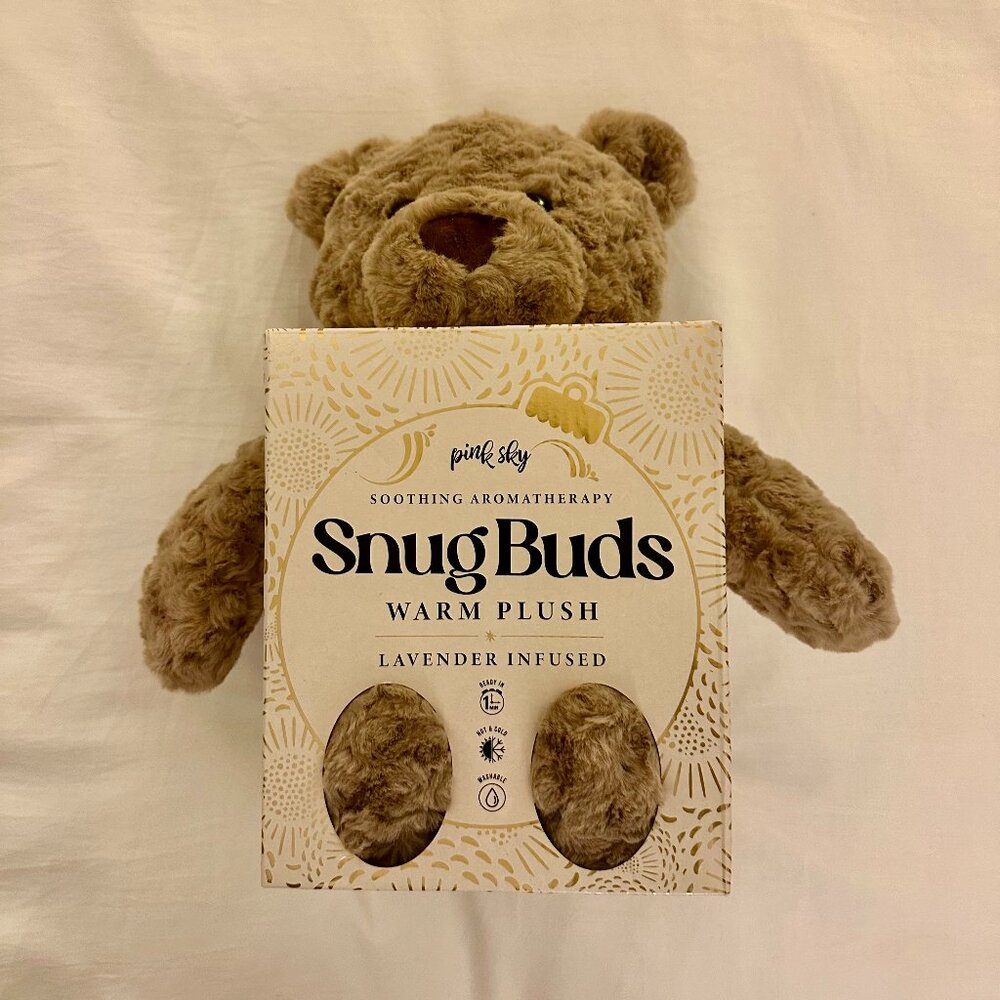 Pink Sky Aromatherapy Snug Buds Lavender Infused Warm/Cold Plush Bear, New